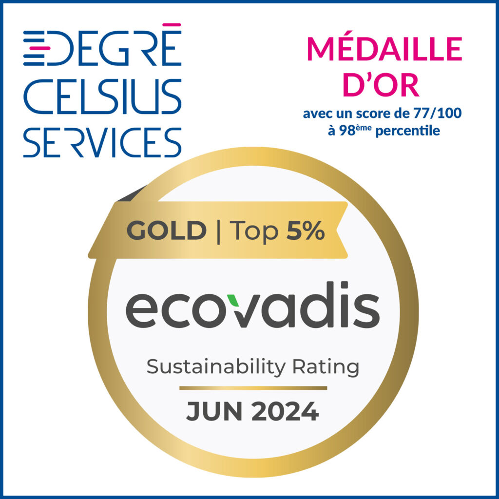 DEGRÉ CELSIUS SERVICES : Médaille d’Or Ecovadis